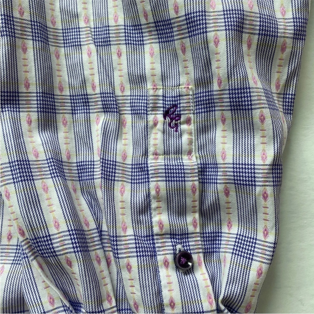 Robert Graham Classic Fit Button Up Shirt Flip Cuffs Mens XL Plaid - Picture 6 of 15